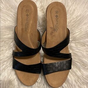 Black Wedge Sandals